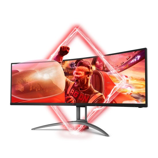 AOC AG493UCX2 écran PC 49" 5120 x 1440 pixels Quad HD LED Noir, Rouge