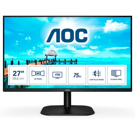 AOC 27B2DM écran PC 68,6 cm (27") 1920 x 1080 pixels Full HD Noir