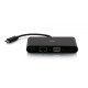 C2G Adaptateur multiport USB-C® vers HDMI®, VGA, USB-A, et RJ45 - 4K 30 Hz - Noir