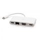 C2G Adaptateur multiport USB-C® vers HDMI®, VGA, USB-A, et RJ45 - 4K 30 Hz - Blanc