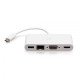 C2G Adaptateur multiport USB-C® vers HDMI®, VGA, USB-A, et RJ45 - 4K 30 Hz - Blanc