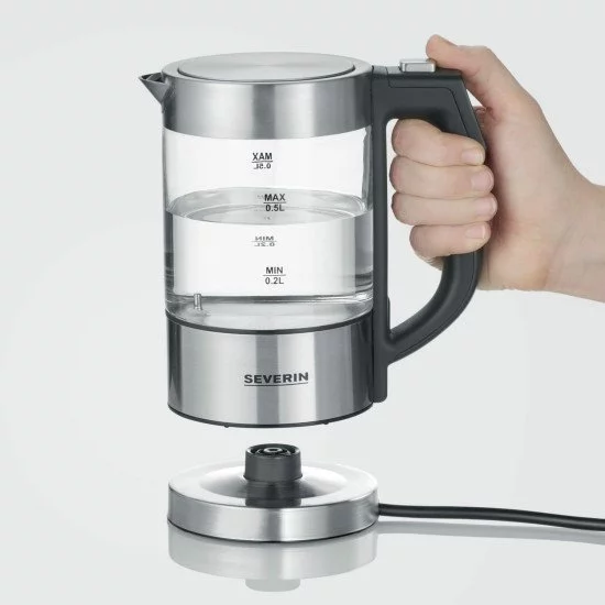 Severin WK 3458 bouilloire 0,5 L 1100 W Noir, Transparent