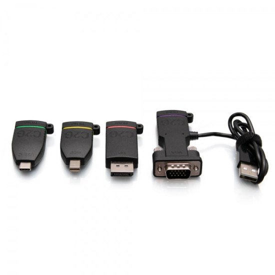 C2G Boucle d'adaptateurs 4K HDMI® universelle avec code couleur Mini DisplayPort™, DisplayPort, USB-C® et VGA