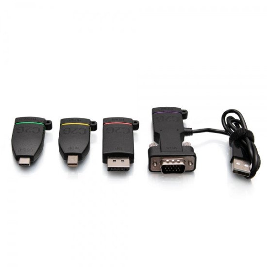 C2G Boucle d'adaptateurs 4K HDMI® universelle avec code couleur Mini DisplayPort™, DisplayPort, USB-C® et VGA C2G Boucle d'adaptateurs 4K HDMI® universelle avec code couleur Mini DisplayPort™, DisplayPort, USB-C® et VGA