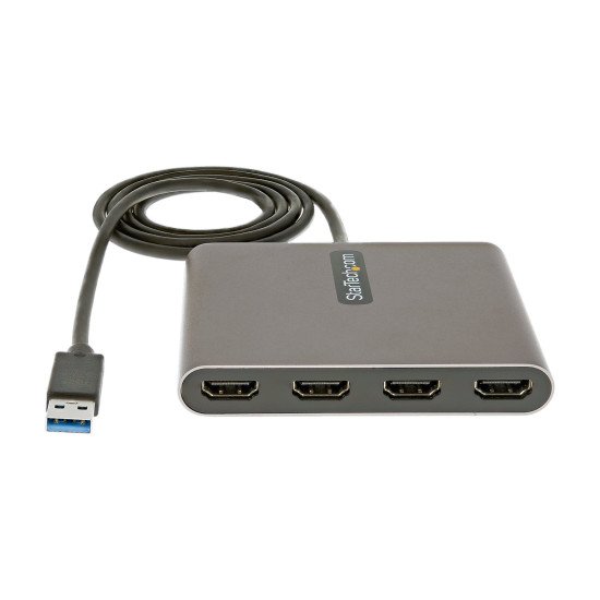 StarTech.com Adaptateur USB 3.0 vers 4x HDMI - Carte Vidéo & Graphique Externe - Convertisseur USB Type-A vers Quadruple Écran HDMI - 1080p 60Hz - Dongle Multi Écran USB A vers HDMI - Windows Uniquement