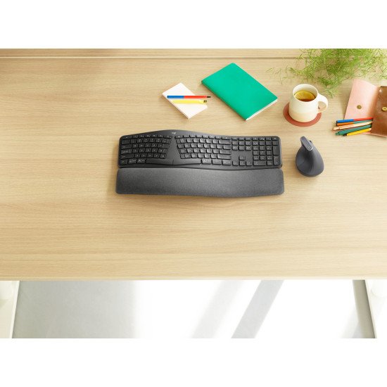 Logitech Ergo K860 for Business clavier RF sans fil + Bluetooth AZERTY Français Graphite