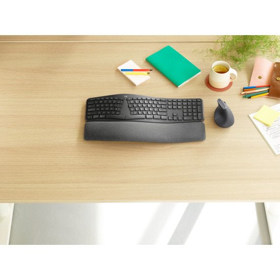 Logitech Ergo K860 for Business clavier RF sans fil + Bluetooth AZERTY Français Graphite