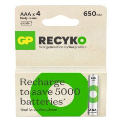GP Batteries ReCyko Pro GPRCK65AAA082C2 pile domestique Batterie rechargeable AAA Hybrides nickel-métal (NiMH)
