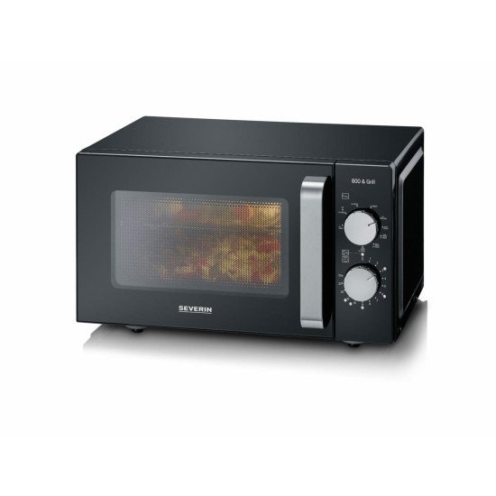 Severin MW 7762 micro-onde Comptoir Micro-ondes grill 20 L 800 W Noir, Acier inoxydable