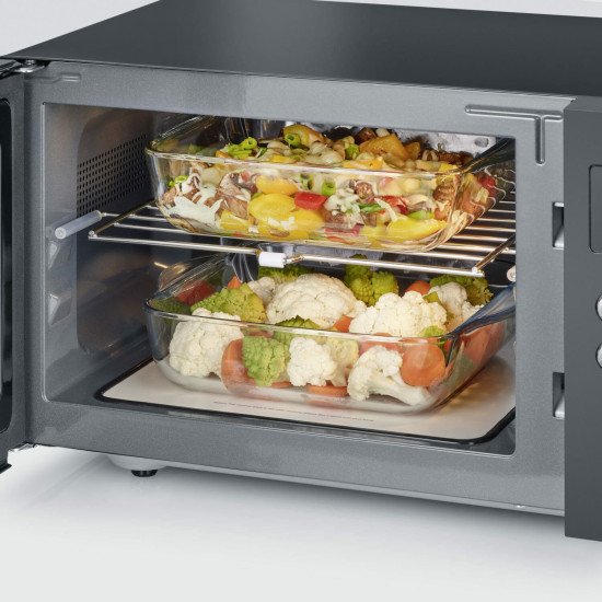 Severin MW 7763 micro-onde Comptoir Micro-ondes grill 25 L 900 W Noir, Acier inoxydable