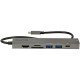 StarTech.com Adaptateur Multiport USB-C - USB Type C vers HDMI 2.0 4K 60Hz, Alimentation 100W Passthrough, SD/MicroSD, Hub 2 Ports USB 3.0 - GbE - Mini Dock USB-C - Câble Intégré 30cm