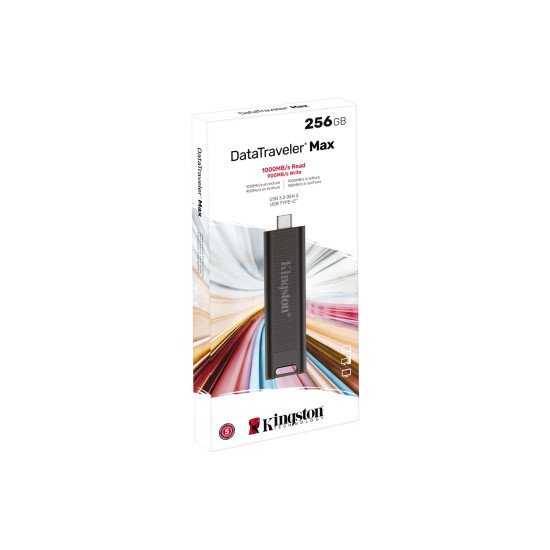 Kingston Technology DataTraveler Max lecteur USB flash 256 Go USB Type-C 3.2 Gen 2 (3.1 Gen 2) Noir