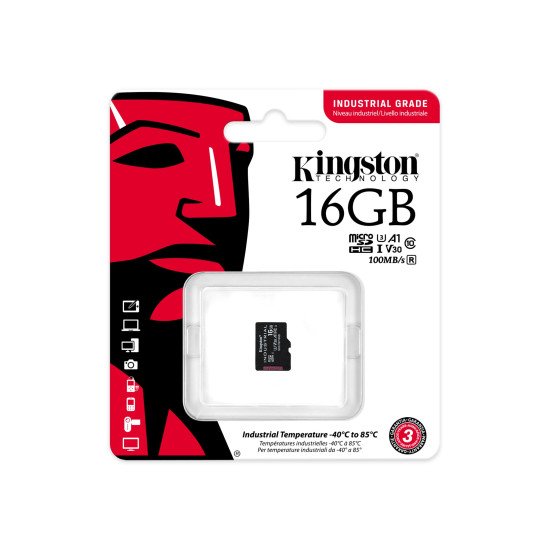 Kingston Technology Industrial mémoire flash 16 Go MicroSDHC UHS-I Classe 10