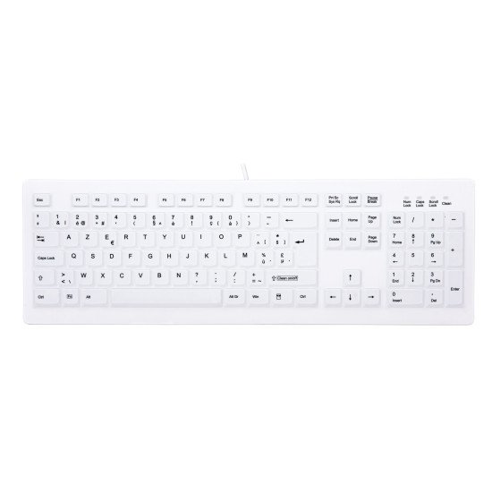 CHERRY AK-C8100F-U1-W/BE clavier USB AZERTY Belge Blanc