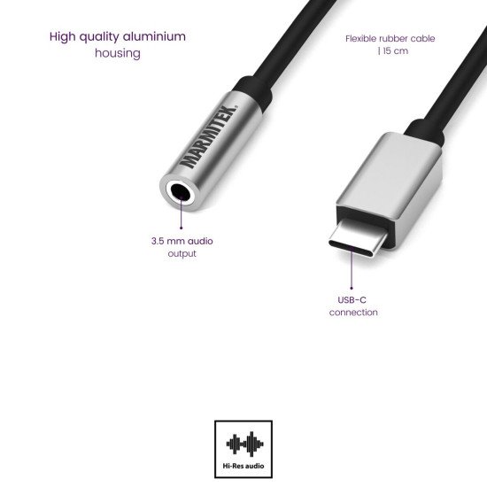 Marmitek Connect USB C vers Audio - Adaptateur USB-C vers AUX