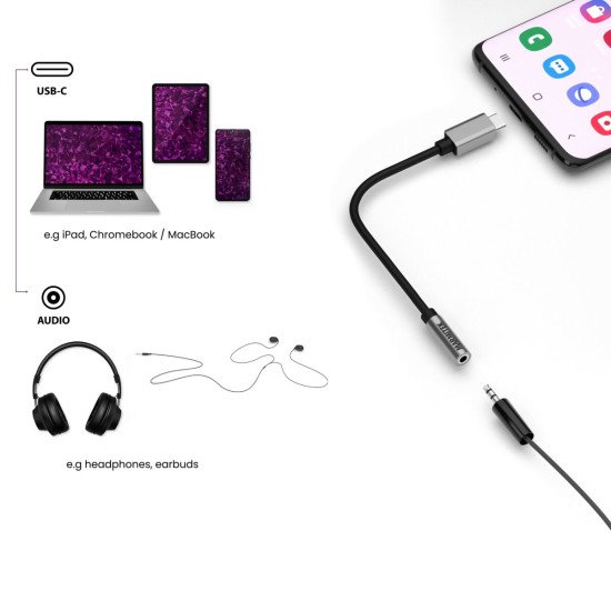Marmitek Connect USB C vers Audio - Adaptateur USB-C vers AUX