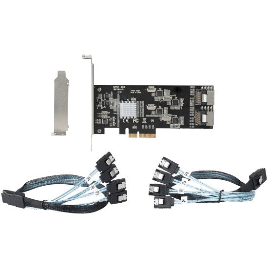 StarTech.com Carte Contrôleur SATA PCIe 8 ports - Carte Extension SATA PCI Express 6Gbps avec 4 Contrôleurs Hôte - Carte SATA PCIe - PCI-e x4 Gen 2 vers SATA III - SATA HDD/SSD