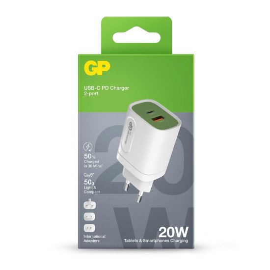 GP Batteries 150GP20WPD chargeur d'appareils mobiles Blanc Intérieure