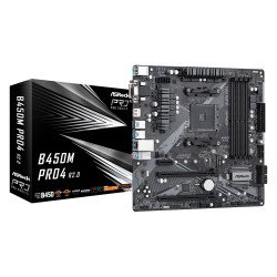 Asrock B450M Pro4 R2.0 AMD B450 Emplacement AM4 micro ATX Asrock B450M Pro4 R2.0 AMD B450 Emplacement AM4 micro ATX