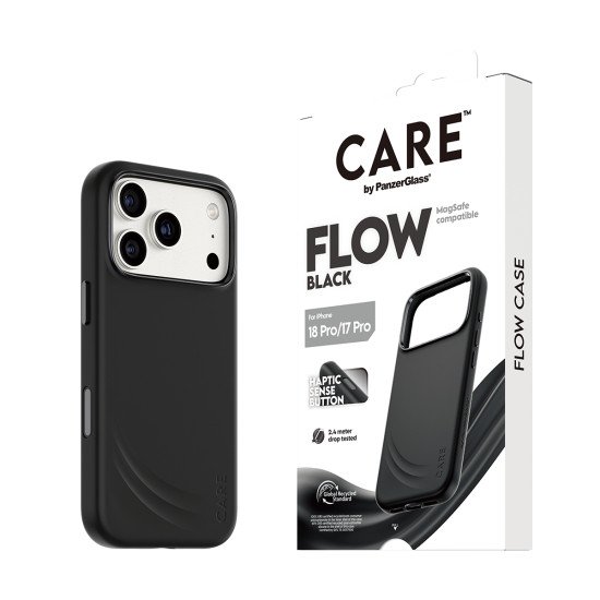 PanzerGlass CARE™ by ® Flow Case Black w. MagSafe iPhone 2026 Pro | 17 Pro coque de protection pour téléphones portables Housse Transparent