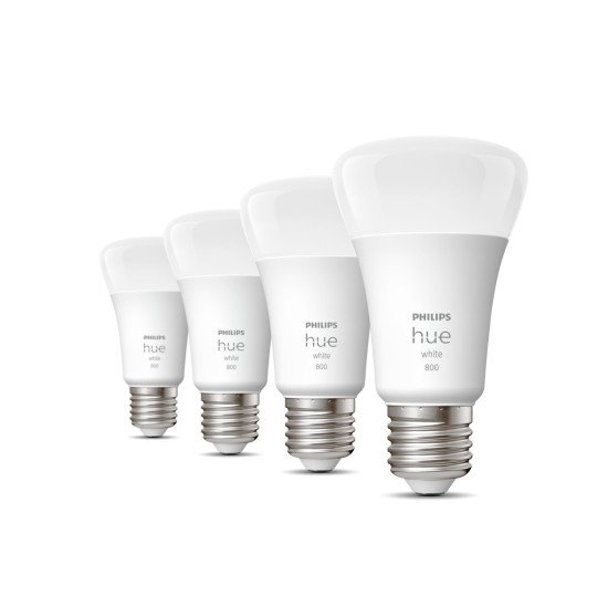 Philips Hue White A60 - Ampoule connectée E27 - 800 (pack de 4) Philips Hue White A60 - Ampoule connectée E27 - 800 (pack de 4)