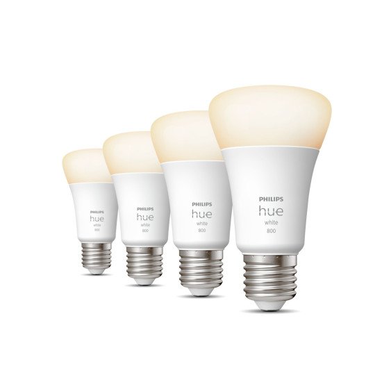 Philips Hue White A60 - Ampoule connectée E27 - 800 (pack de 4) Philips Hue White A60 - Ampoule connectée E27 - 800 (pack de 4)