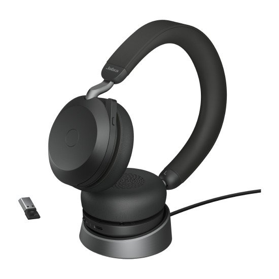Jabra Evolve2 75 Casque Avec fil &sans fil Arceau Bureau/Centre d'appels Bluetooth Socle de chargement Noir