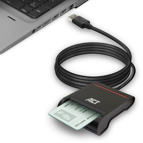 ACT AC6015 lecteur de cartes à puce Intérieure USB 2.0 Noir