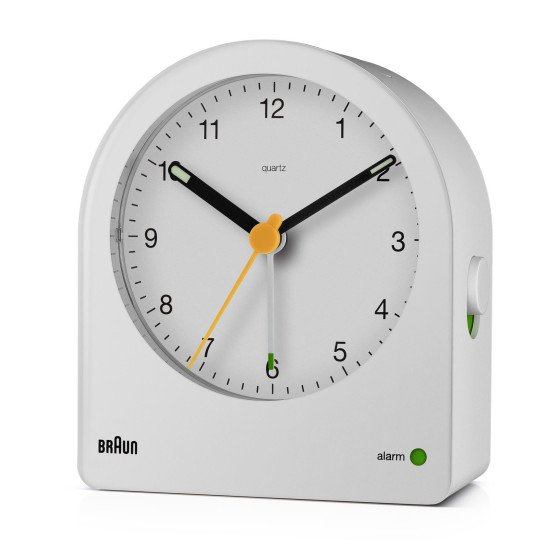 Braun BC22 Réveil à quartz Blanc, Jaune