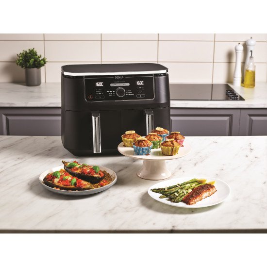 Ninja AF400EU friteuse Double 9,5 L Autonome 2470 W Friteuse d'air chaud Noir