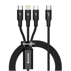 Baseus Rapid 3-in-1 câble USB 1,5 m USB A USB C/Micro USB A/Lightning Noir Baseus Rapid 3-in-1 câble USB 1,5 m USB A USB C/Micro USB A/Lightning Noir