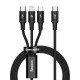 Baseus Rapid 3-in-1 câble USB 1,5 m USB A USB C/Micro USB A/Lightning Noir Baseus Rapid 3-in-1 câble USB 1,5 m USB A USB C/Micro USB A/Lightning Noir