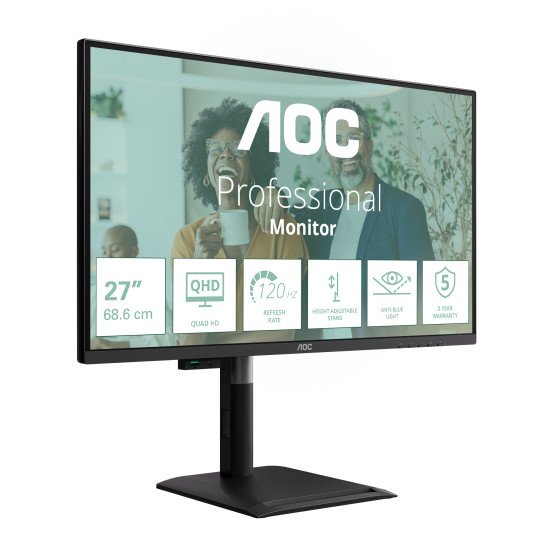 AOC Q27P4CV écran PC 68,6 cm (27") 2560 x 1440 pixels Quad HD LED Noir