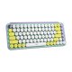 Logitech Pop Keys clavier RF sans fil + Bluetooth QWERTY US International Couleur menthe, Violet, Blanc, Jaune