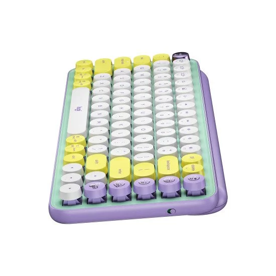 Logitech pop keys clavier rf sans fil + bluetooth qwerty us international  couleur menthe, violet, blanc, jaune - pour Claviers & Souris -  Périphériques