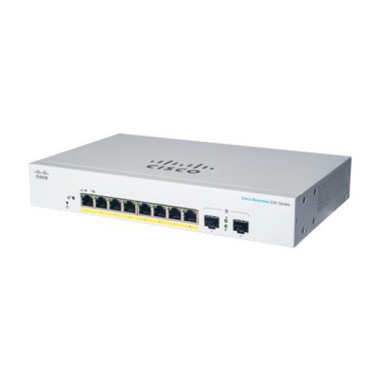 Cisco CBS220-8P-E-2G-EU commutateur réseau Géré L2 Gigabit Ethernet (10/100/1000) Connexion Ethernet POE Blanc