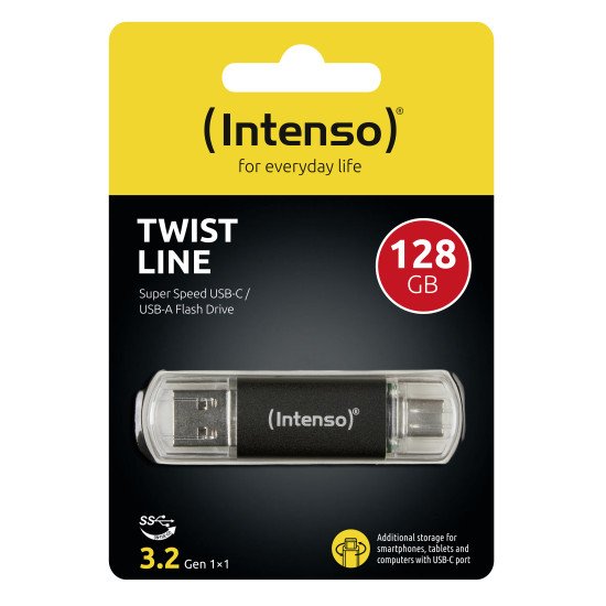 Intenso 3539491 lecteur USB flash 128 Go USB Type-A / USB Type-C 3.2 Gen 1 (3.1 Gen 1) Anthracite