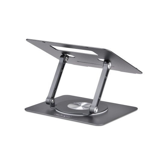 StarTech.com Support Rotatif pour PC Portable, Base Pivotante à 360°, Support Rotatif pour Bureau, Hauteur et Inclinaison Réglables, Poids Max 5kg, Construction en Aluminium, Design Portable