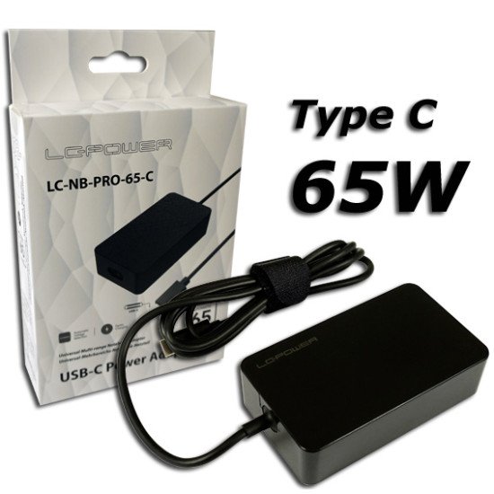 LC-Power LC-NB-PRO-65-C adaptateur de puissance & onduleur Intérieure 65 W Noir