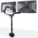 StarTech.com Support Double Écran PC - Bras Double Moniteur VESA - 32" 8kg - Empilables Verticalement - Porte 2 Écrans Hauteur Réglable/Articulé - Fixation Pince/œillet