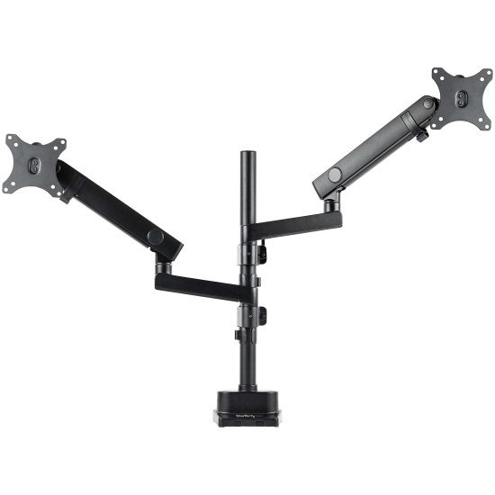 StarTech.com Support Double Écran PC - Bras Double Moniteur VESA - 32" 8kg - Empilables Verticalement - Porte 2 Écrans Hauteur Réglable/Articulé - Fixation Pince/œillet