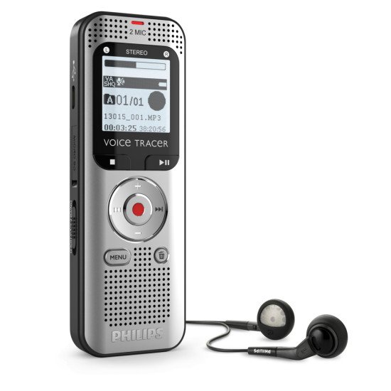 Philips VoiceTracer Aluminium, Noir