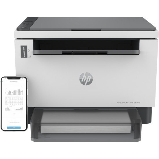 HP LaserJet Imprimante Tank MFP 1604w, Noir et blanc, Impression, copie, numérisation,Wi-Fi