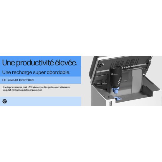 HP LaserJet Imprimante Tank 1504w, Noir et blanc, Imprimante pour Entreprises, Imprimer, Format compact; Éco-énergétique; Wi-Fi double fréquence