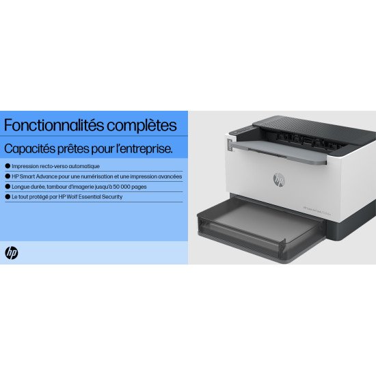 HP Imprimante LaserJet Tank 2504dw, Noir et blanc, Imprimante pour Entreprises, Imprimer, Impression recto-verso; Taille compacte; Éco-énergétique; Wi-Fi double fréquence