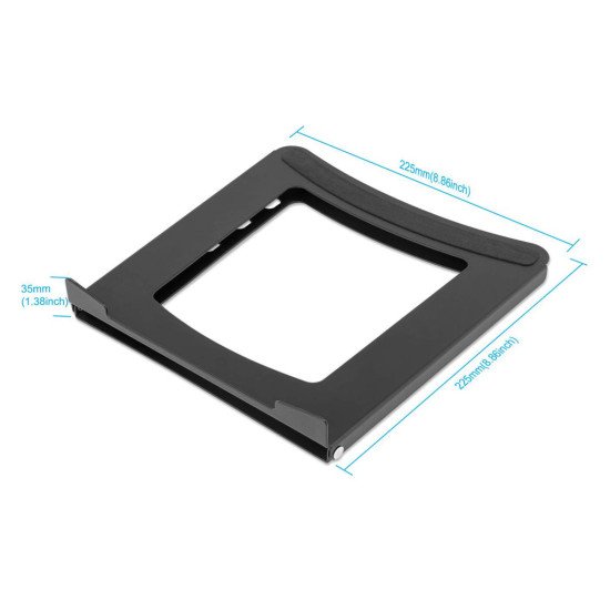 Manhattan Support pour ordinateur portable et tablette, réglable (5 positions), jusqu'à 15,6", portable et léger, acier, noir