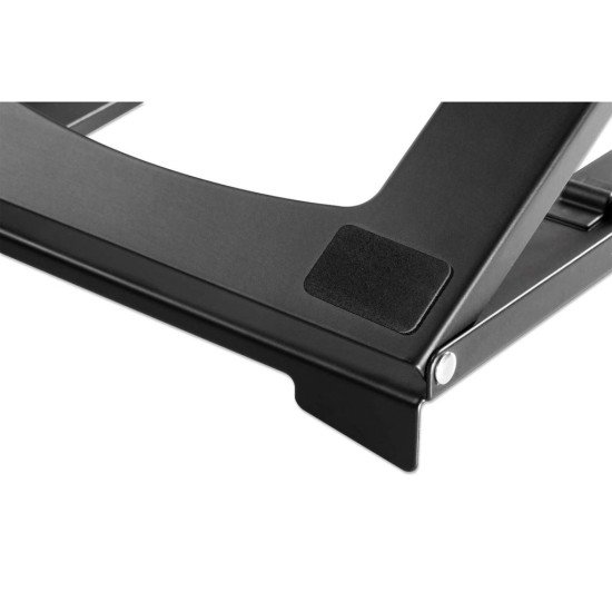 Manhattan Support pour ordinateur portable et tablette, réglable (5 positions), jusqu'à 15,6", portable et léger, acier, noir