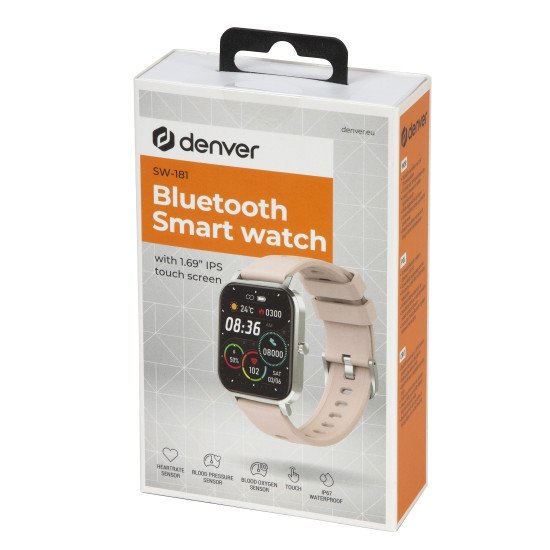 Denver SW-181ROSE smartwatche et montre de sport 4,32 cm (1.7") IPS Numérique Écran tactile Argent
