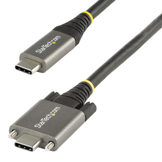 StarTech.com Câble USB C 10Gbps 50cm à Verouillage par Vis Latérale - Câble USB 3.1/3.2 Gen 2 Type-C - 100W/5A Power Delivery, DP Alt Mode, Cordon USB-C à Double Vis de Fixation - Charge/Synchronisation StarTech.com Câble USB C 10Gbps 50cm à Verouillage par Vis Latérale - Câble USB 3.1/3.2 Gen 2 Type-C - 100W/5A Power Delivery, DP Alt Mode, Cordon USB-C à Double Vis de Fixation - Charge/Synchronisation