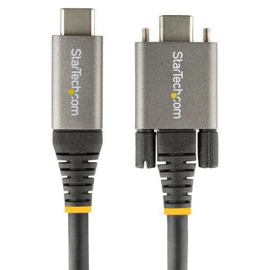 StarTech.com Câble USB C 10Gbps 50cm à Verouillage par Vis Latérale - Câble USB 3.1/3.2 Gen 2 Type-C - 100W/5A Power Delivery, DP Alt Mode, Cordon USB-C à Double Vis de Fixation - Charge/Synchronisation